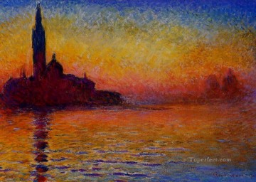  Noche Pintura - San Giorgio Maggiore al atardecer Claude Monet